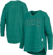 PRESSBOX Women's Pressbox Green Michigan State Spartans Westin Poncho V-Neck Pullover Sweatshirt