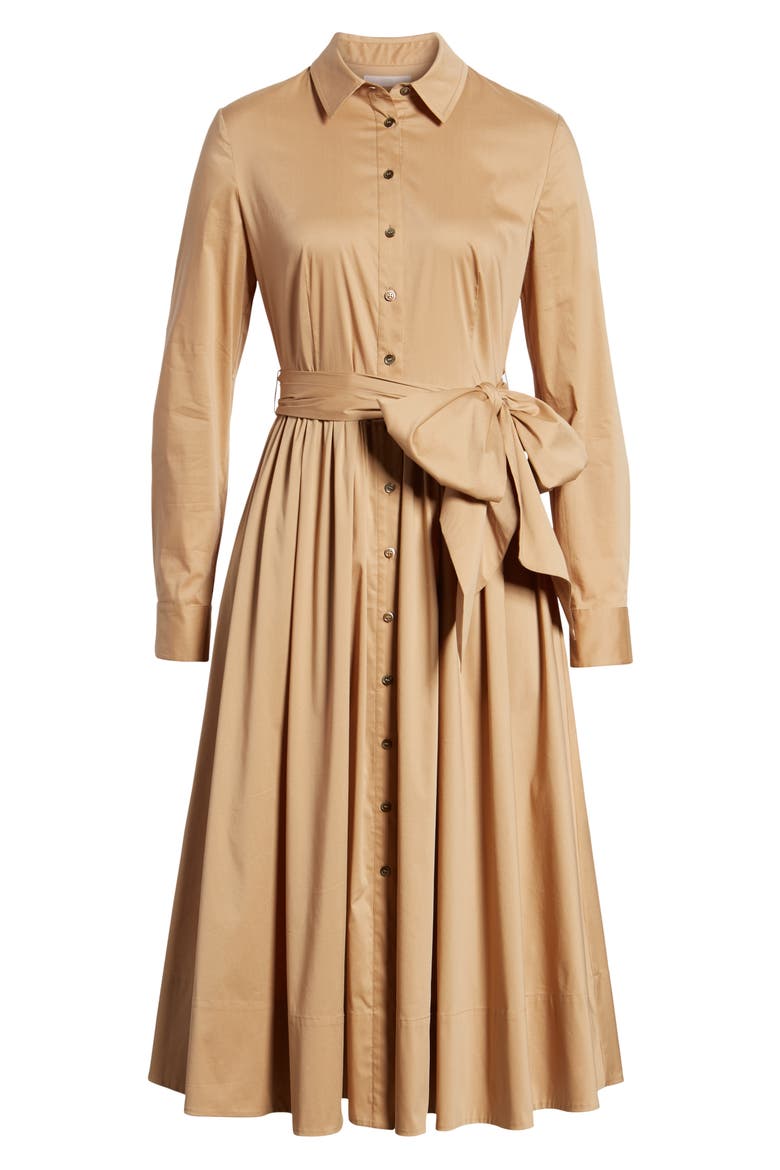Midi Shirtdress, Alternate, color, TAN TANNIN