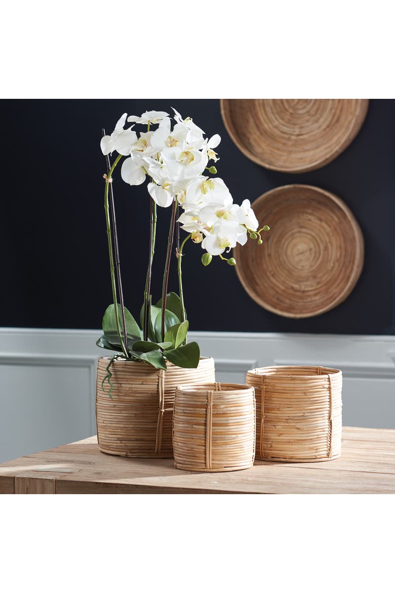 Cane Rattan Mini Round Baskets, Set Of 3, Alternate, color, Beige