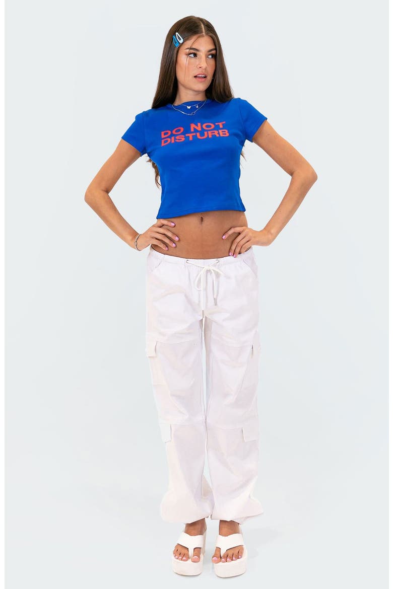 'Do Not Disturb' Crop Graphic Tee, Alternate, color, BLUE