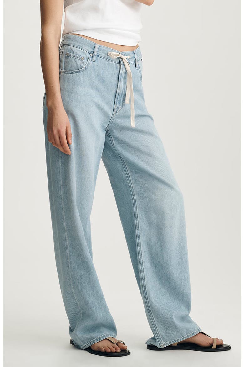 Nella Wide Leg Drawstring Jeans, Alternate, color, BLEACHED WELL BLUE