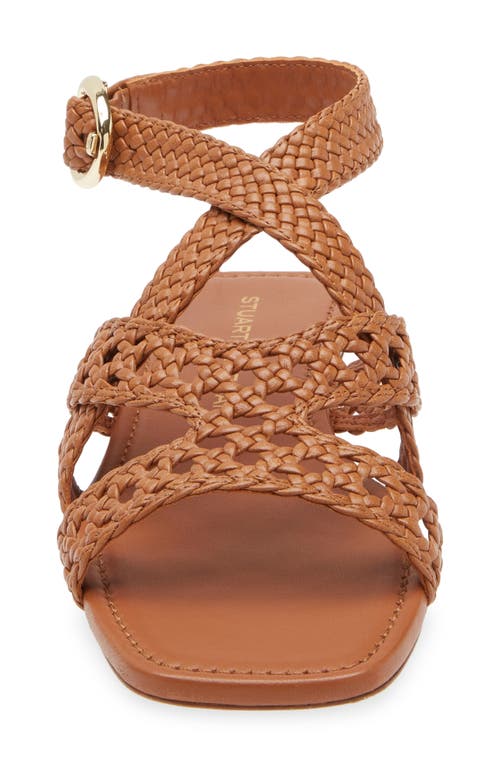 Stuart Weitzman Heel Sandals With Braided Straps And Open Toe In Hazel