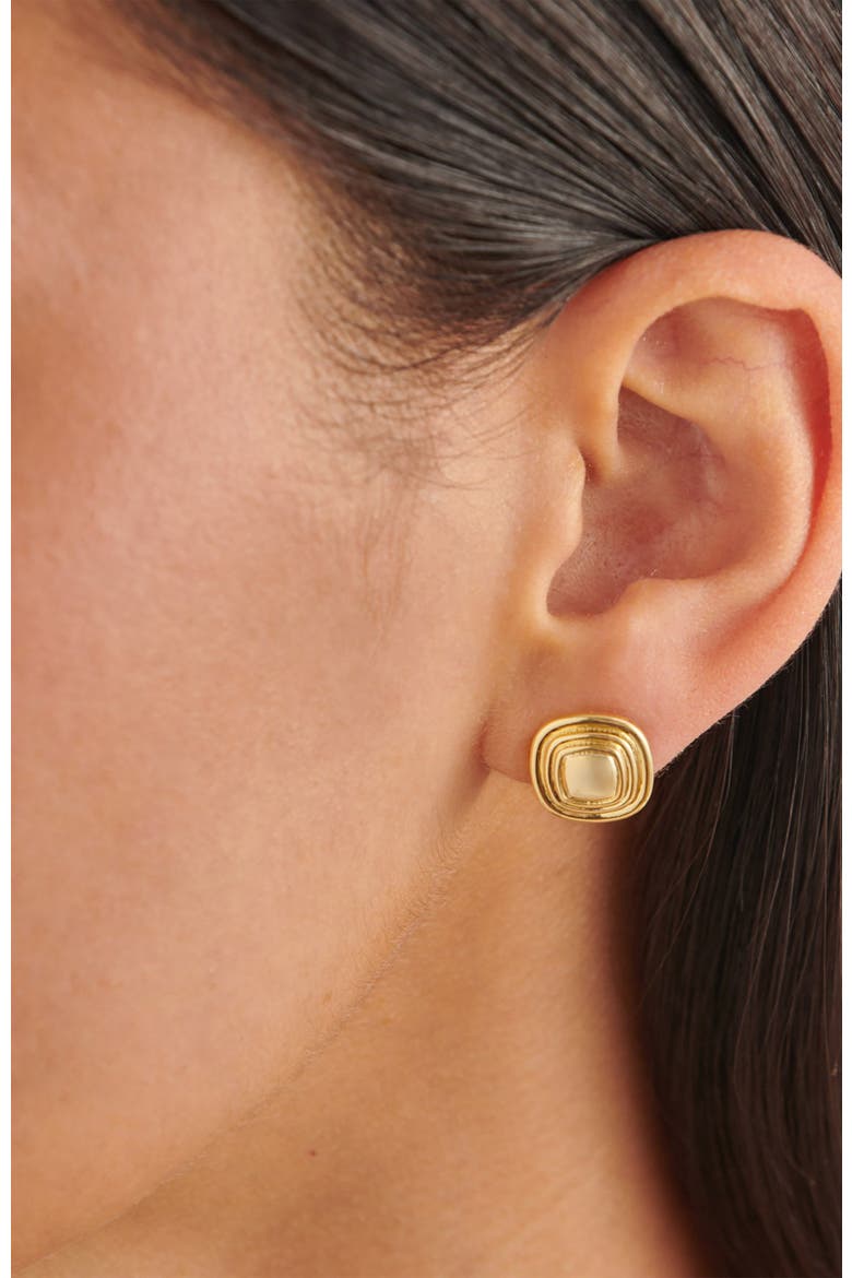 Sofia Button Stud Earrings, Alternate, color, Gold
