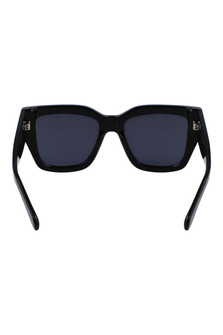 Gancini 55mm Modified Rectangular Sunglasses, Alternate, color, BLACK
