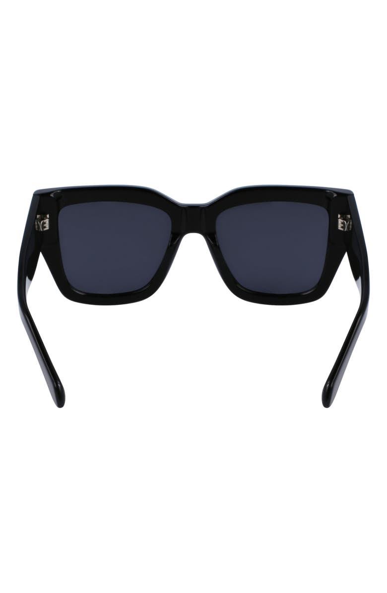 FERRAGAMO Gancini 55mm Modified Rectangular Sunglasses, Alternate, color, Black
