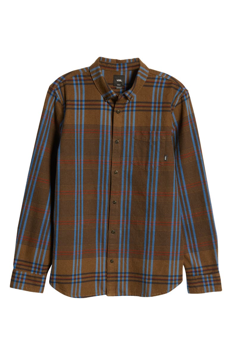 Vans Kramer Plaid Flannel Men's Button-Down Shirt, Alternate, color, 