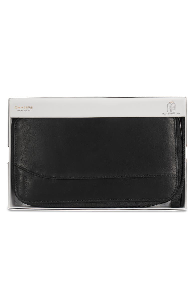 Leather Passport Case, Alternate, color, BLACK