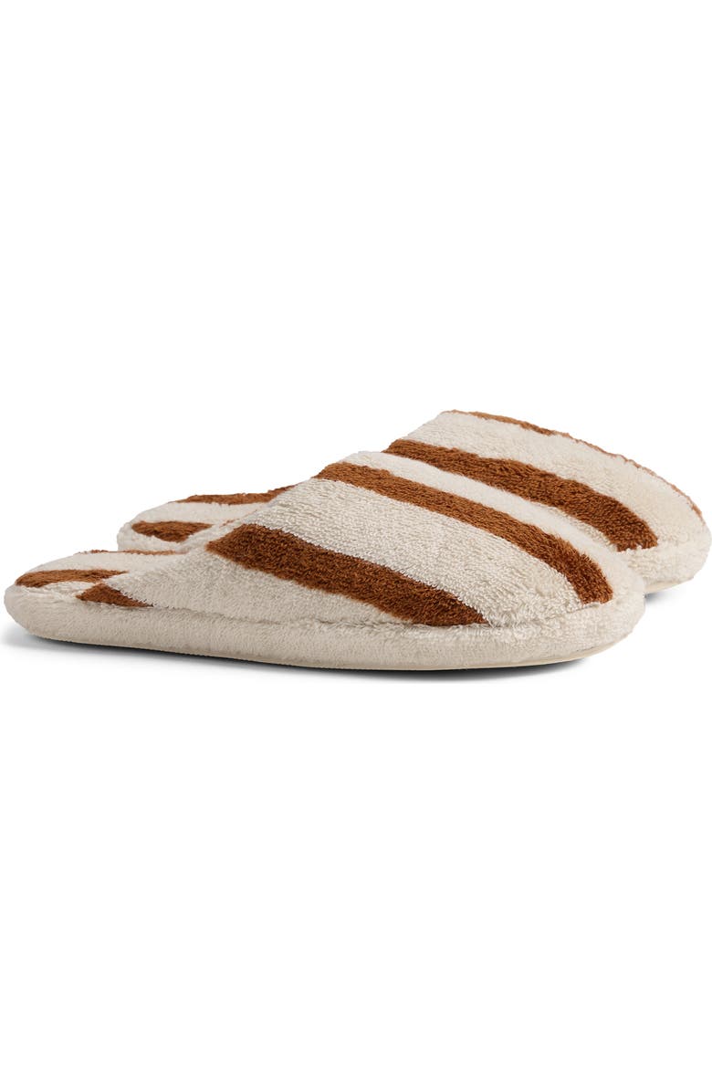 Parachute Stripe Scuff Slipper, Main, color, Bone And Tobacco
