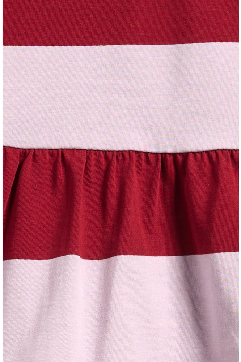 Kids' Stripe Long Sleeve Peplum Polo, Alternate, color, RED