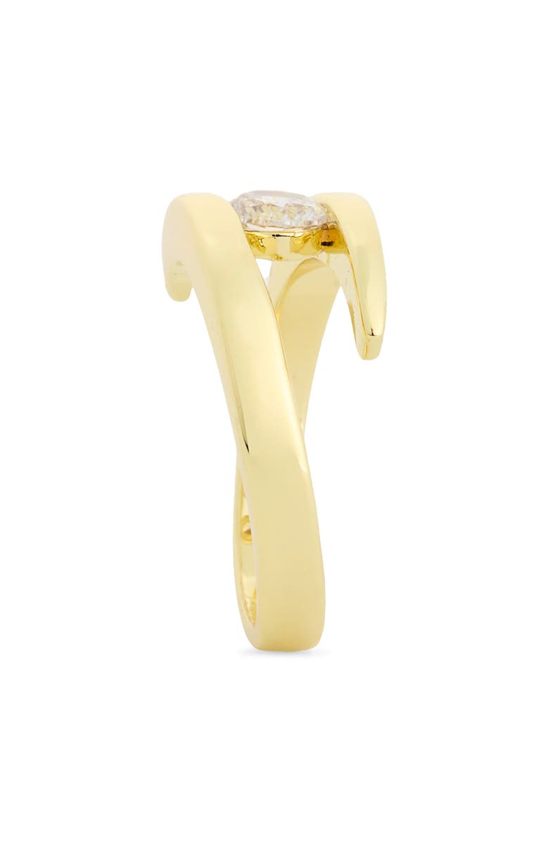 Covet Single Stone Bypass Ring, Alternate, color, Clear / Gold