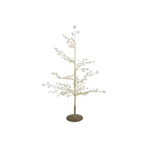 Iron Tree with Acrylic Pearls and Crystal Glitter Base
