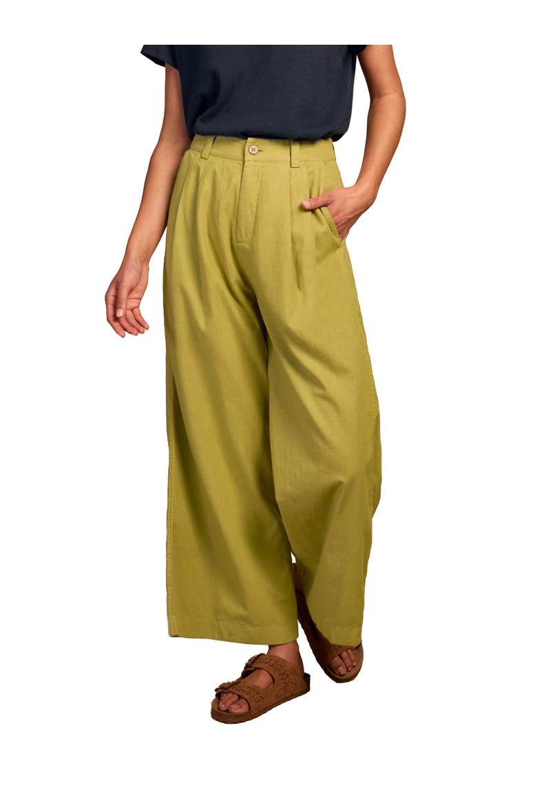Pleat Front Crop Pants, Main, color, Bright Khaki
