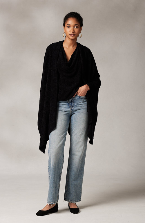 Kashwere Apparel Travel Poncho In Black