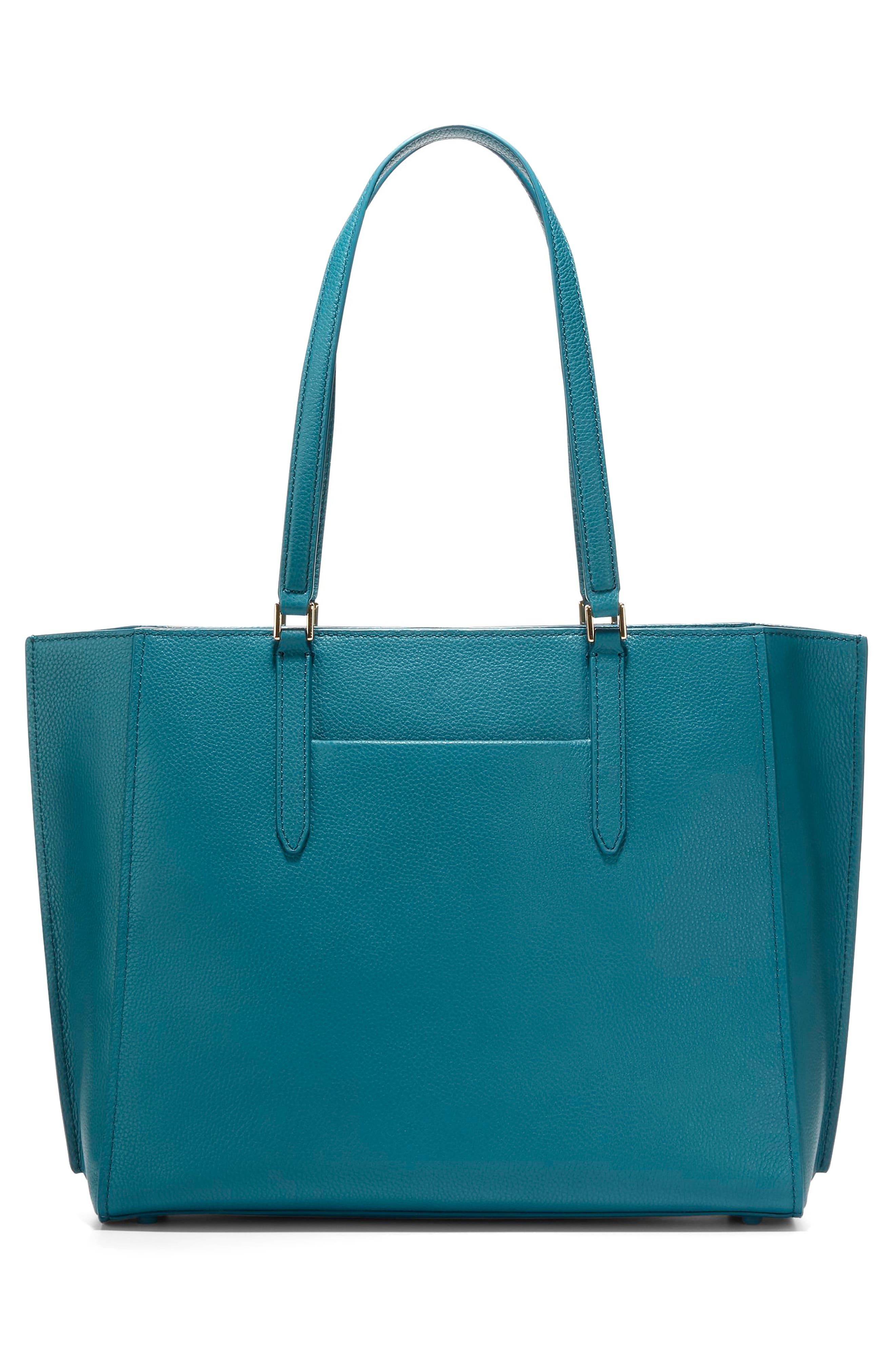 Go-To Leather Tote, Alternate, color, INK BLUE