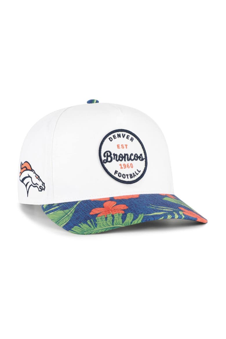 Men's '47 White/Navy Denver Broncos Beach Side Hitch Adjustable Hat, Main, color, White