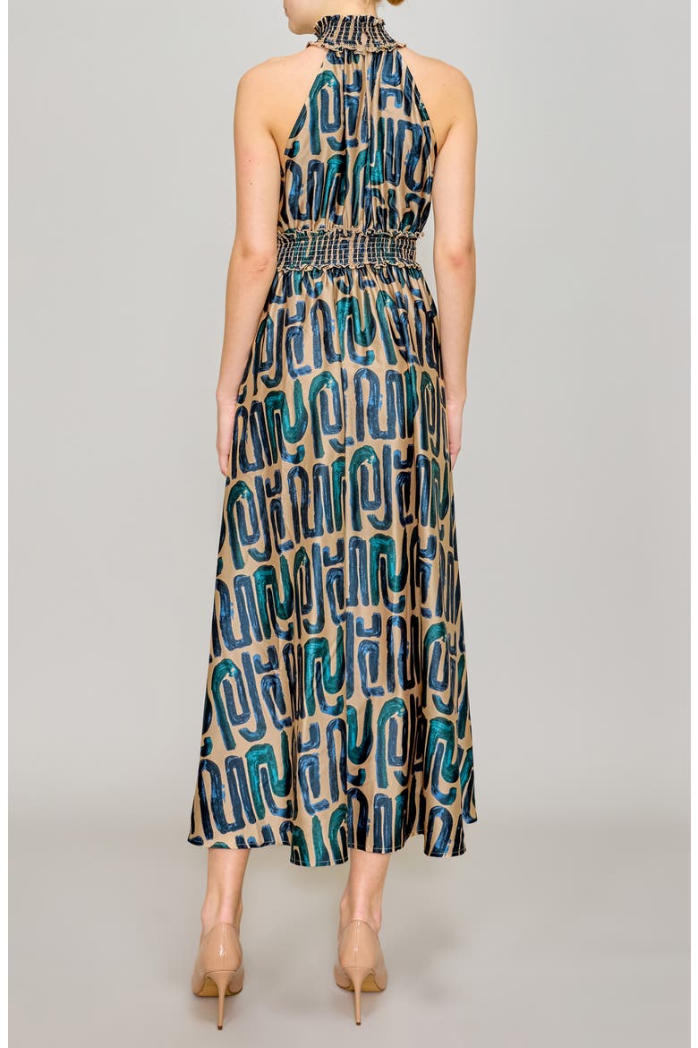 Mock Neck Maxi Dress, Alternate, color, NAVY TAUPE