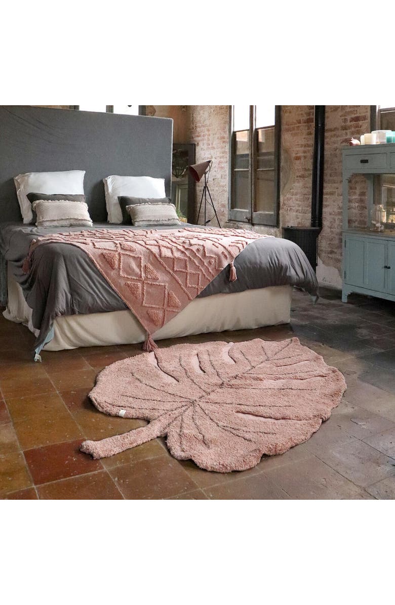 Lorena Canals Washable Rug Monstera, Alternate, color, Pink