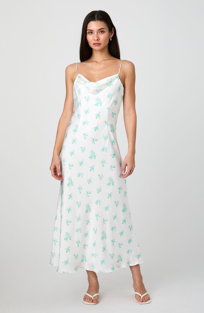 French Connection Anna Fleur Cowl Neck Satin Maxi Slipdress, Alternate, color, 