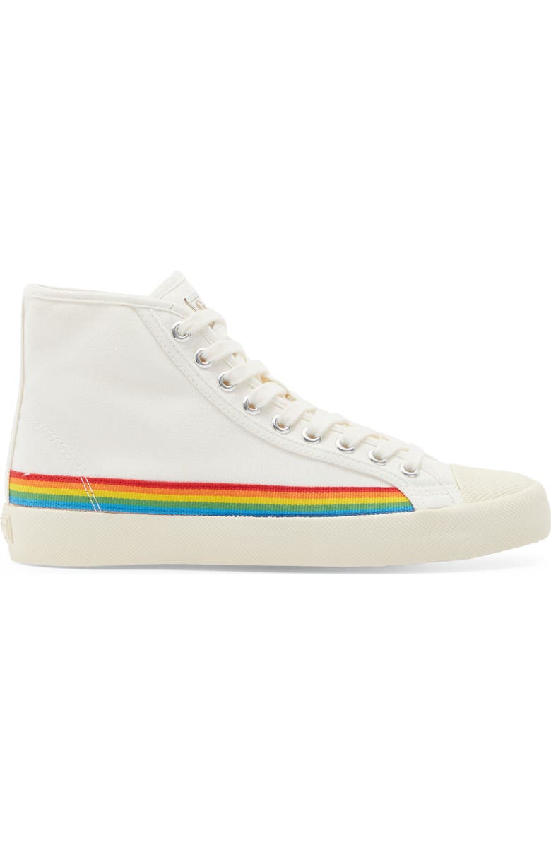 Gola Coaster Rainbow Drop High Top Sneaker, Alternate, color, Off White/ Multi