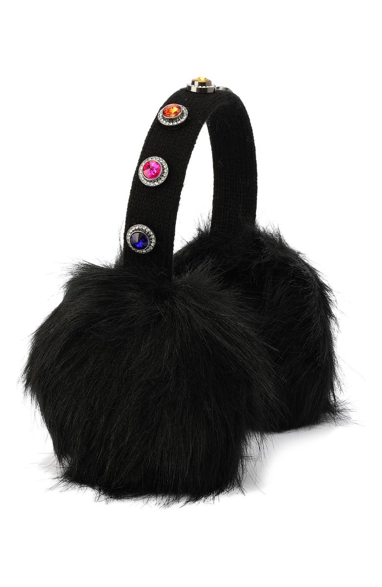 Kurt Geiger London Octavia Jewel Faux Fur Ear Muffs, Alternate, color, 