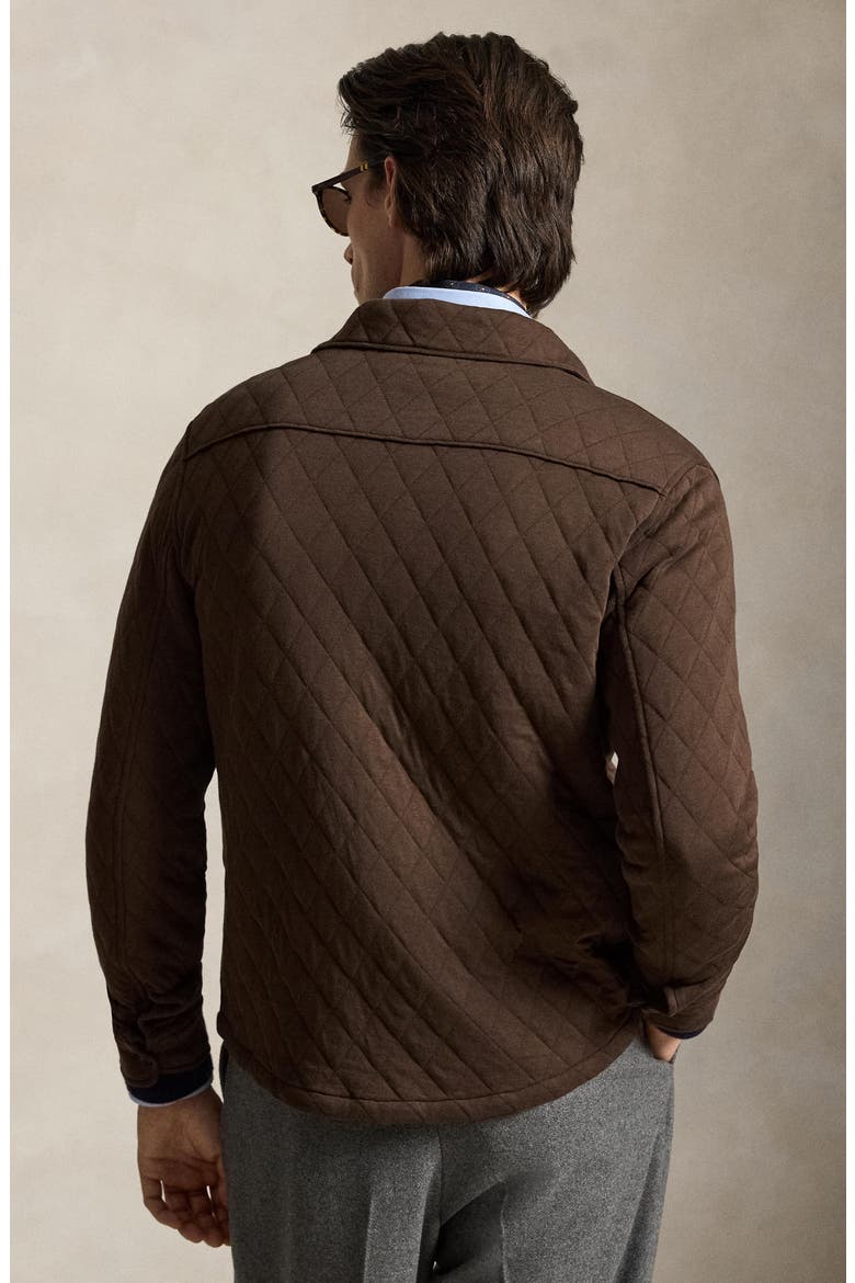 Quilted Jersey Knit Shirt Jacket, Alternate, color, NUTMEG BRW