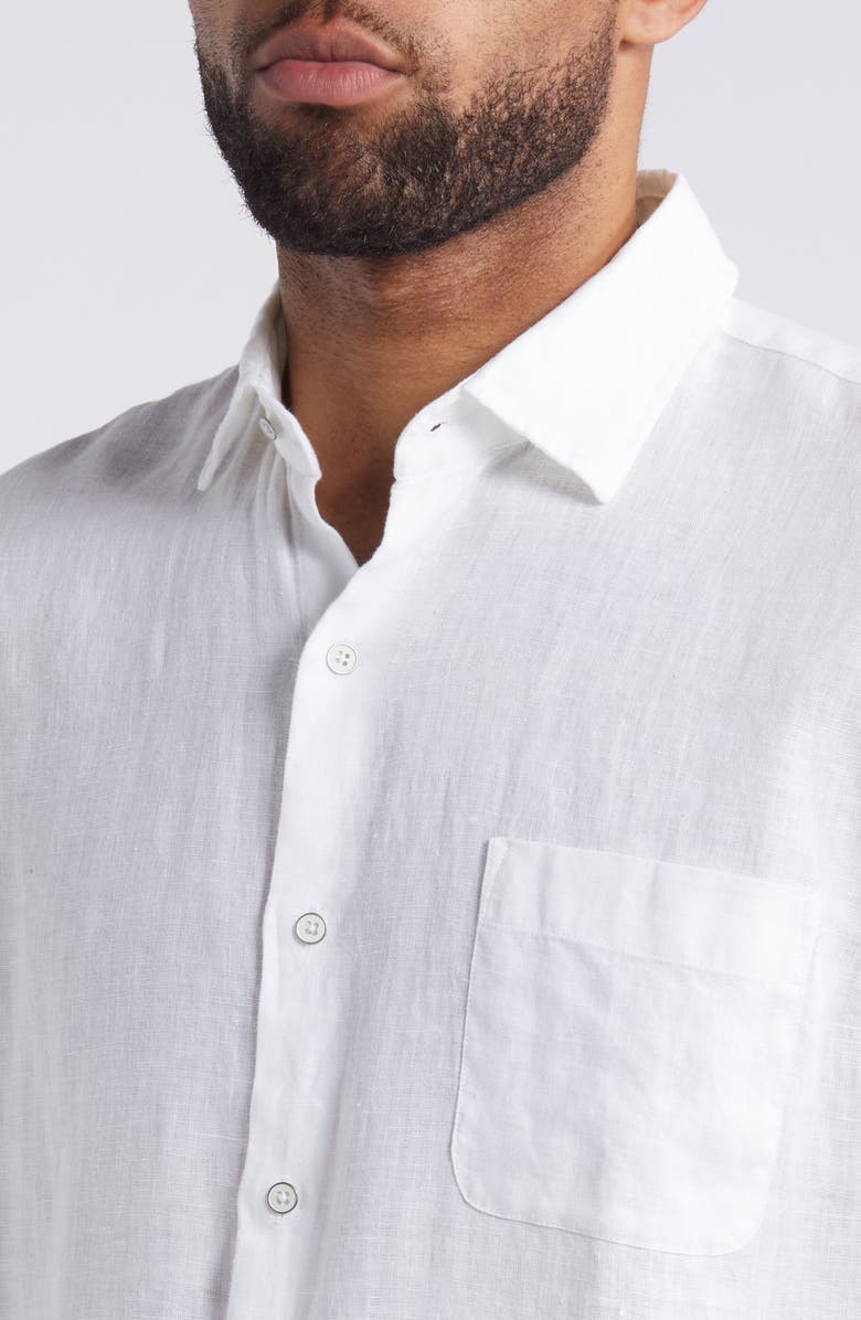 Peter Millar Coastal Garment Dyed Linen Button-Up Shirt, Alternate, color, White