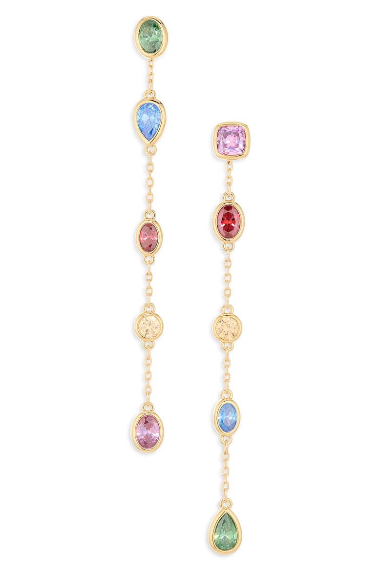 Imber Mixed Cut Cubic Zirconia Drop Earrings, Main, color, MULTI/ GOLD