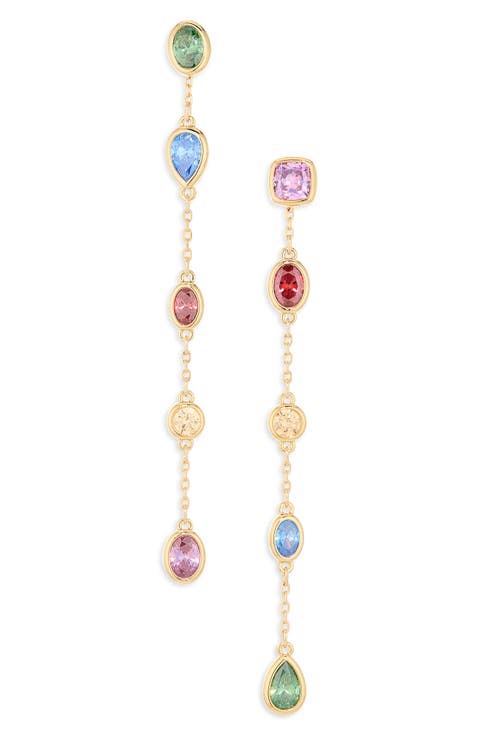 Imber Mixed Cut Cubic Zirconia Drop Earrings