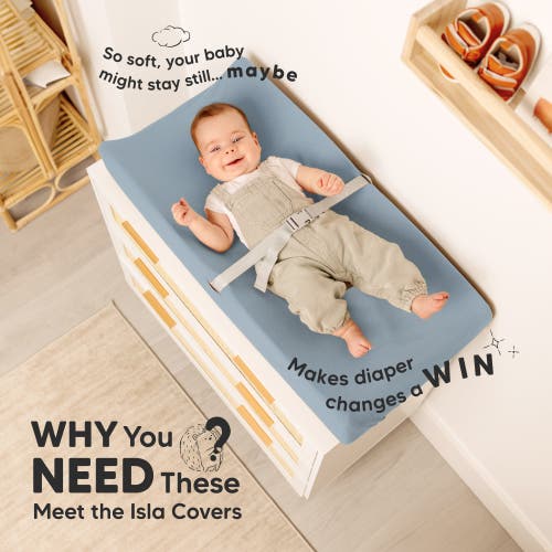 Keababies 2-pack Isla Changing Pad Covers In Steel