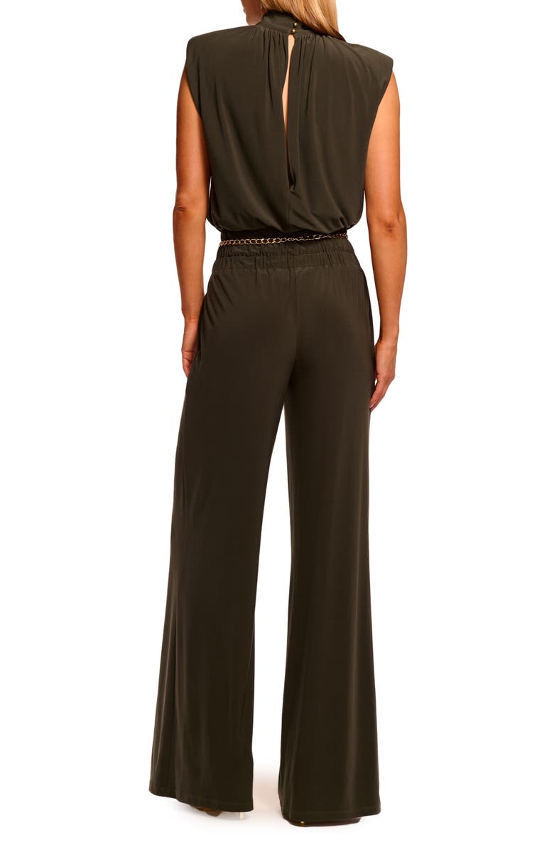 Ramy Brook Dani Shirred Neck Sleeveless Jumpsuit, Alternate, color, Deep Olive