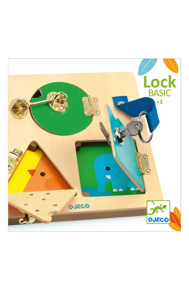 Djeco LockBasic Lock Door Wooden Board, Alternate, color, Multi