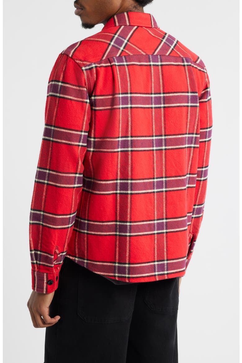 Bowery Standard Fit Plaid Heavyweight Cotton Flannel Button-Up Shirt, Alternate, color, ADRENALINE RUSH