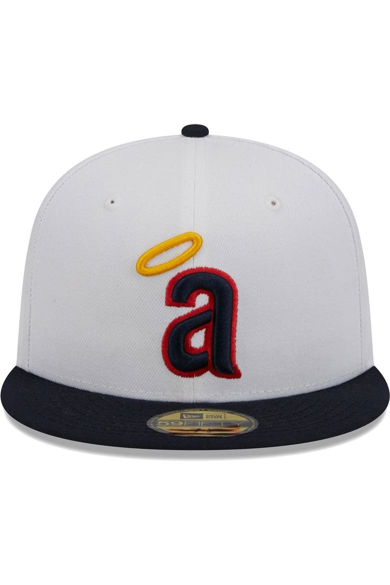 Men's New Era White California Angels Optic 59FIFTY Fitted Hat, Alternate, color, White