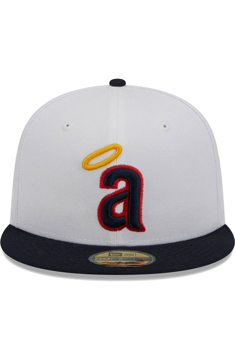 New Era Men's New Era White California Angels Optic 59FIFTY Fitted Hat, Alternate, color, 
