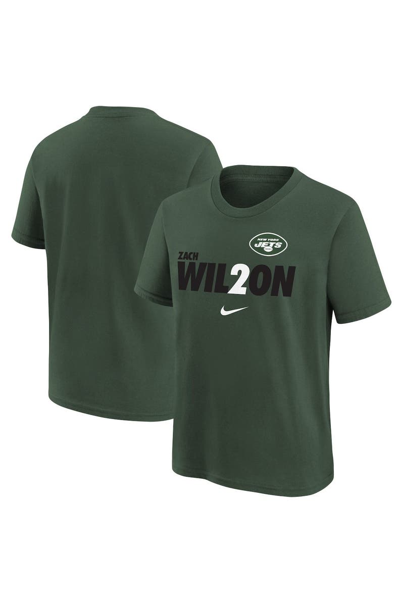 Nike Youth Zach Wilson Green New York Jets Local Pack Player Graphic T-Shirt, Main, color,