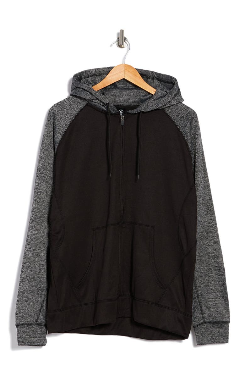 BURNSIDE Colorblock Performance Zip Hoodie, Alternate, color,
