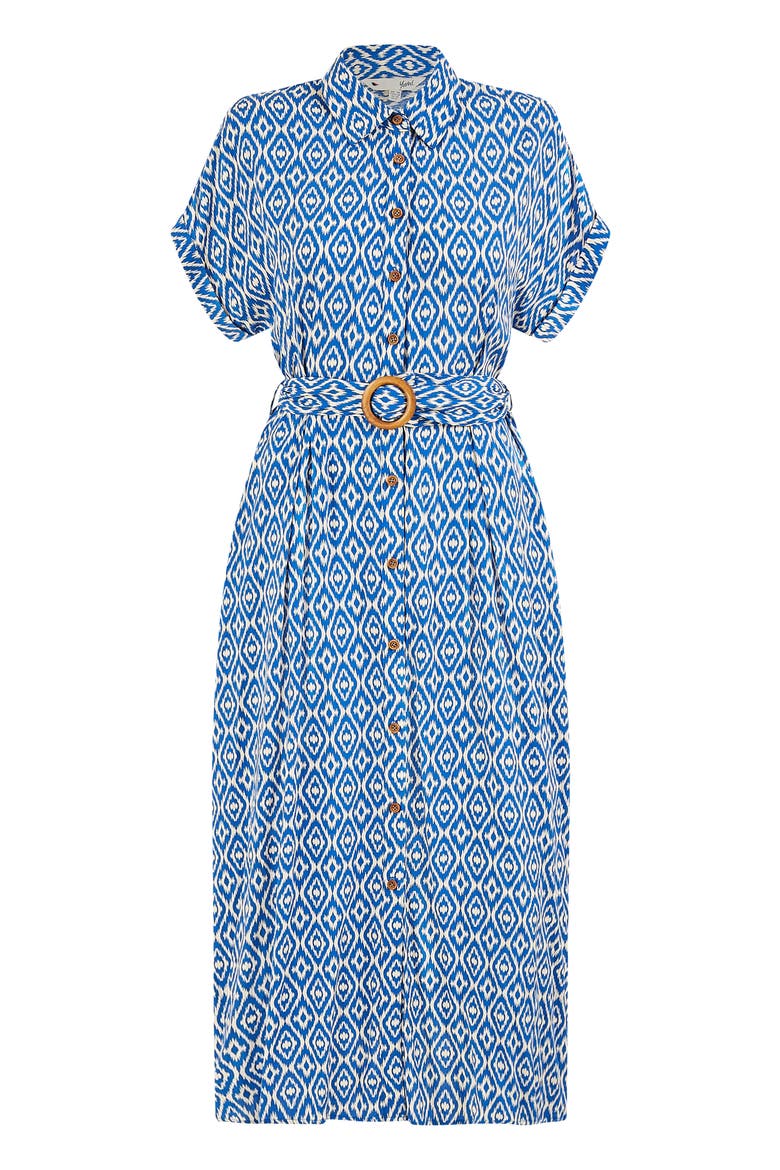 Belted Midi Shirt Dress, Alternate, color, Blue
