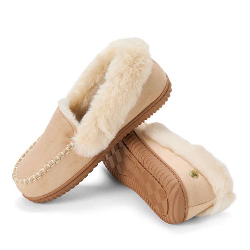 Dearfoams Ryland Cabin Moccasin Slipper In Neutral