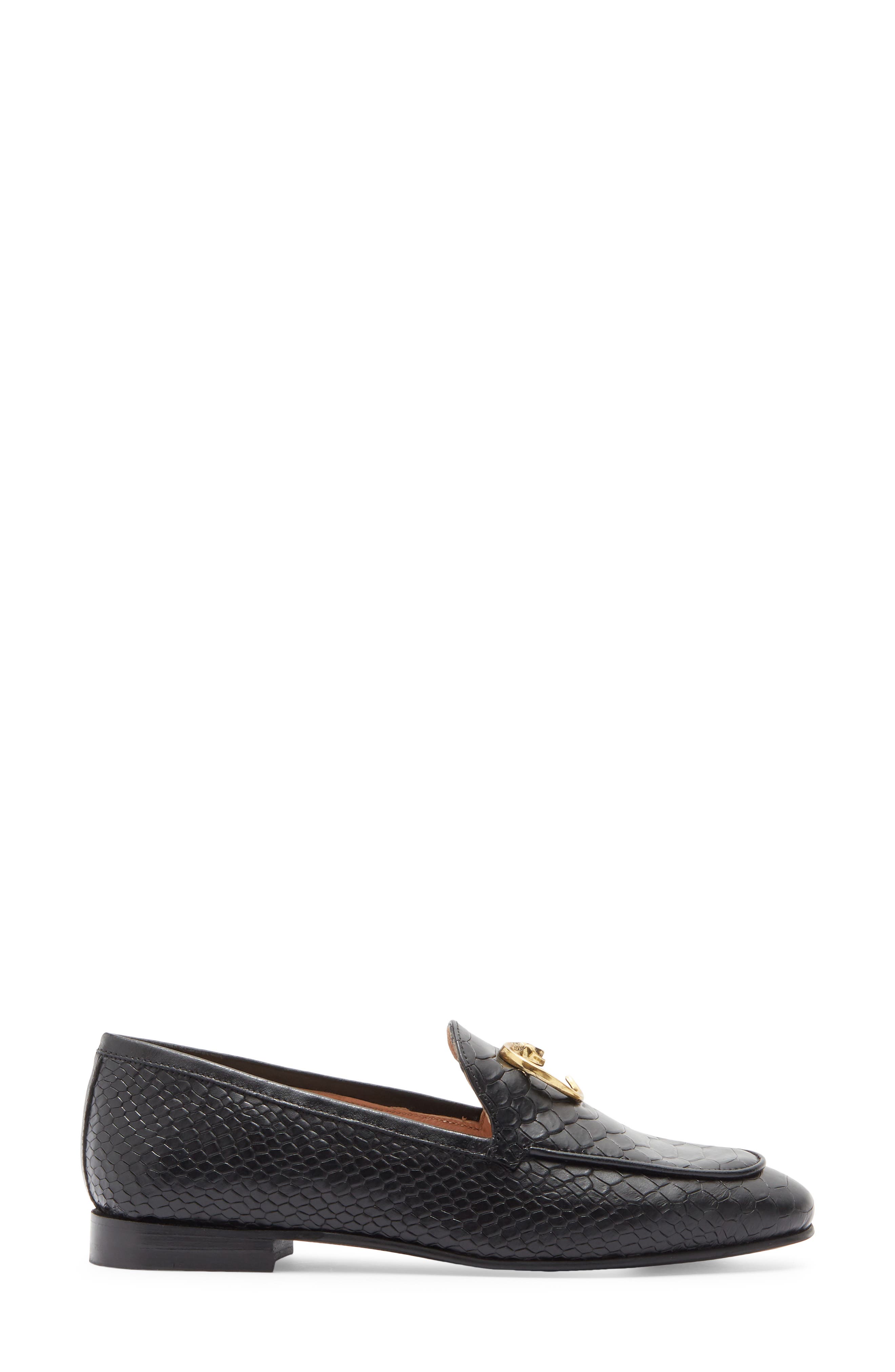 Roberto Cavalli Snake Ornament Loafer, Alternate, color, Black