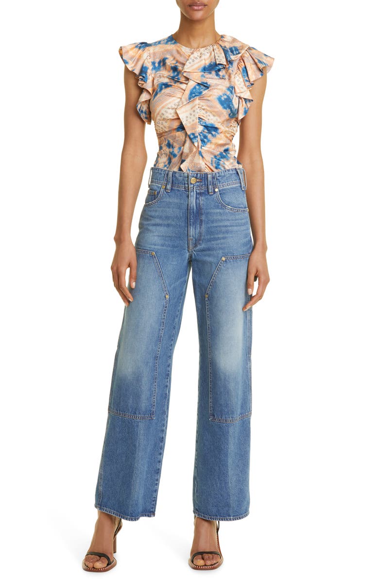 Ulla Johnson The Olympia Wide Leg Carpenter Jeans, Alternate, color,