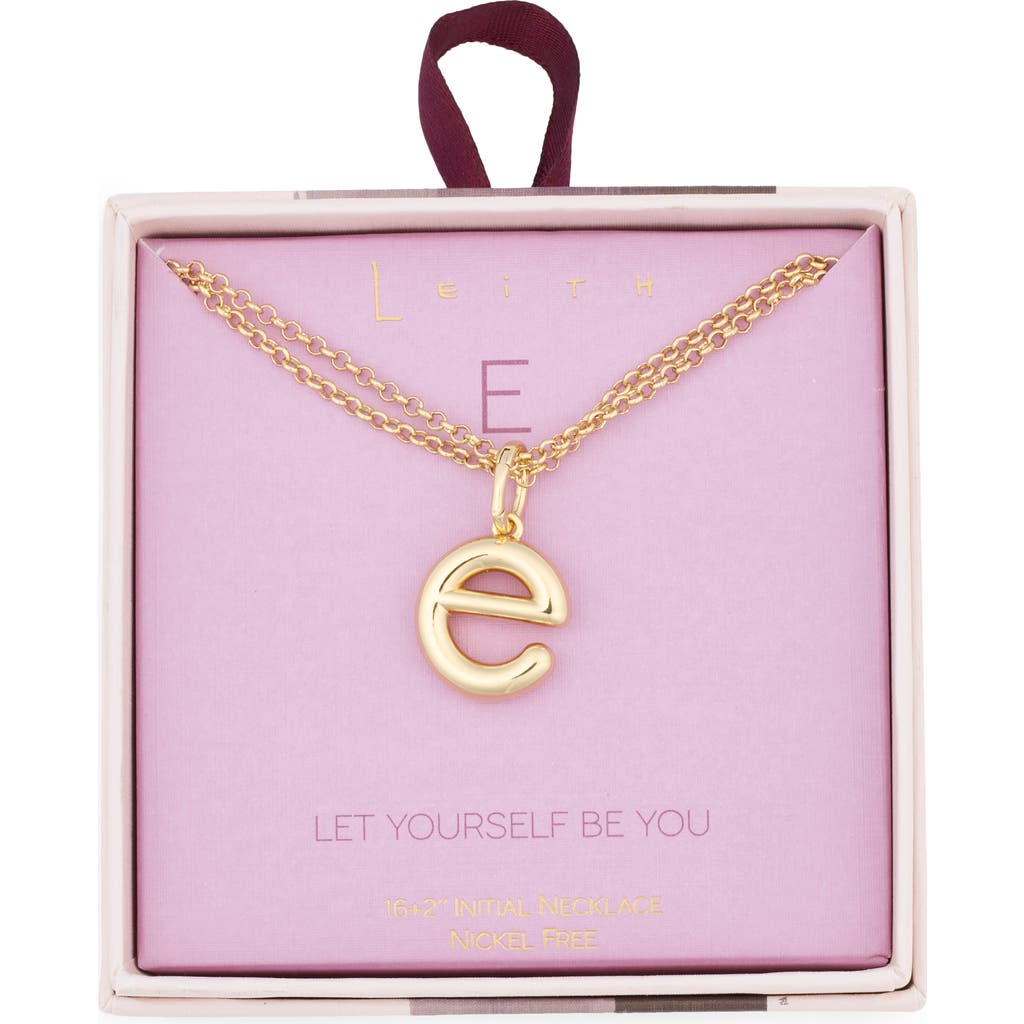 Leith Lowercase Initial Bubble Pendant Necklace In Gold
