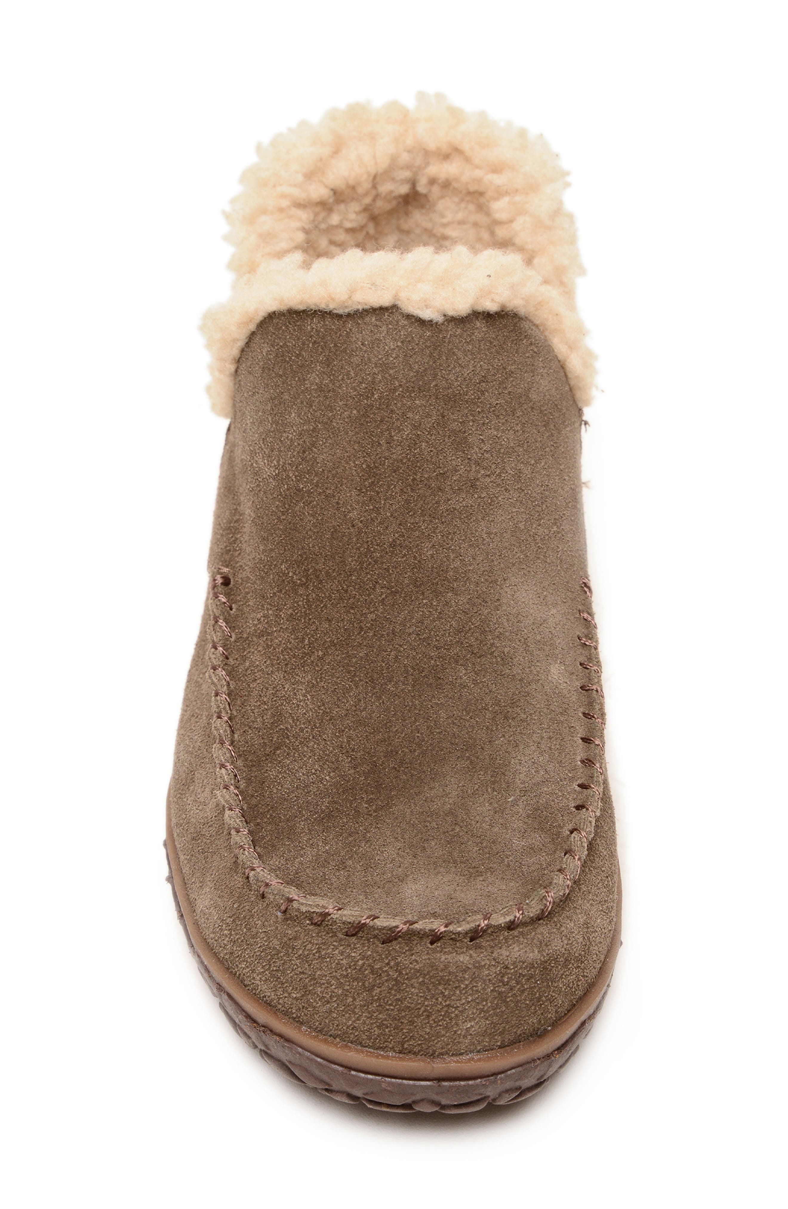 Minnetonka Taren Suede Loafer, Alternate, color, Autumn Brown