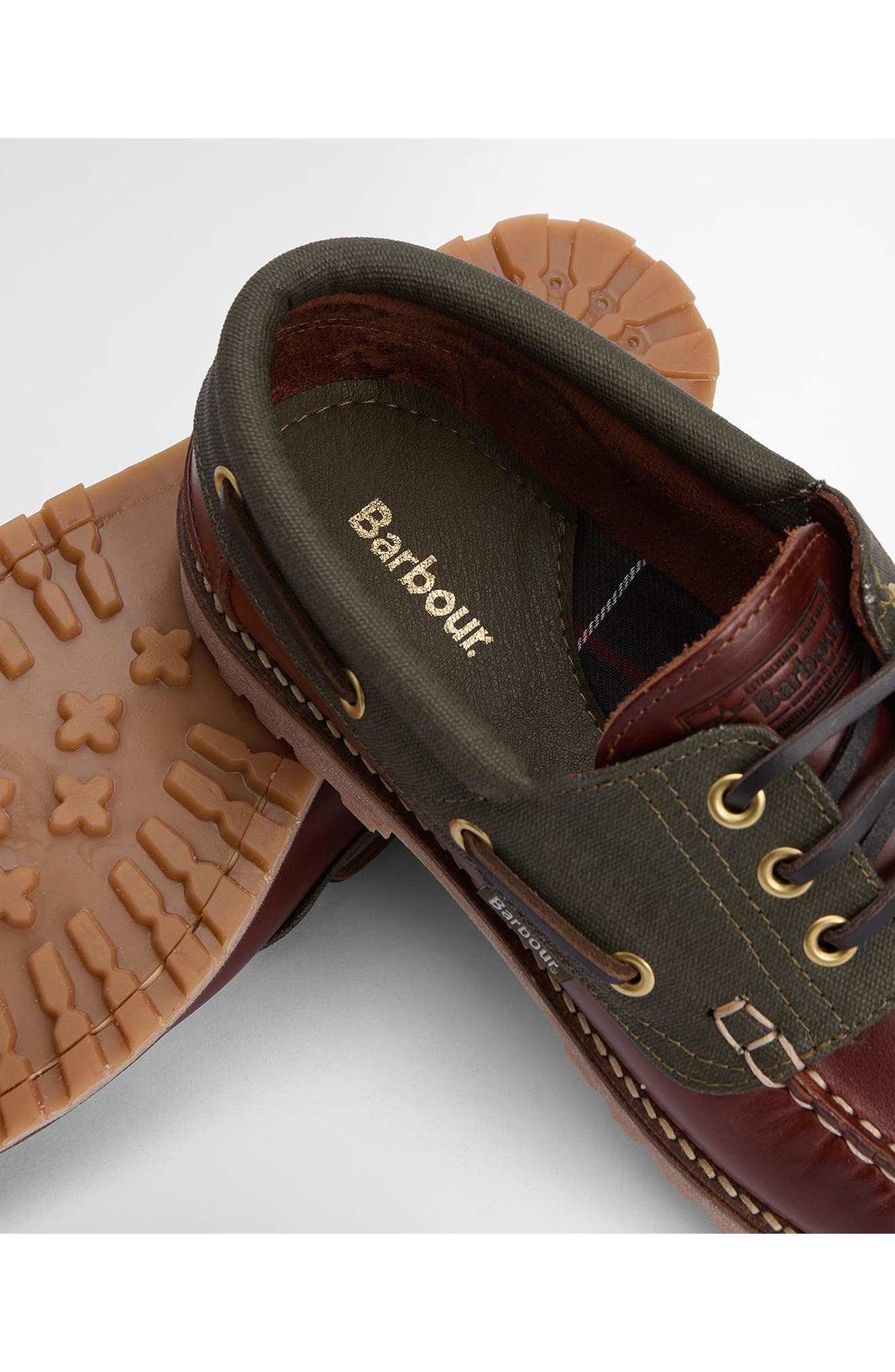 Barbour Deck Boat Shoe, Alternate, color, Mahogany