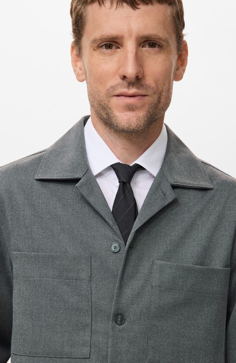 MANGO Fluid Pocket Overshirt, Alternate, color, Grey