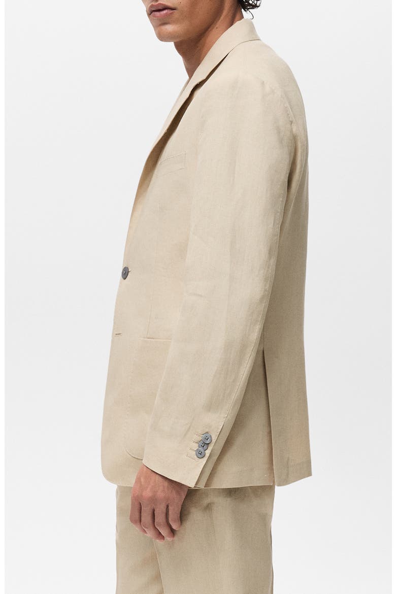 Slim Fit Linen Blazer, Alternate, color, MEDIUM BROWN