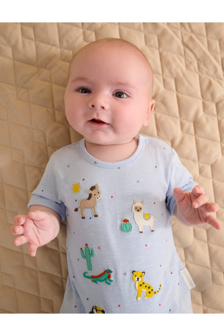 Animal Fiesta Short Romper, Alternate, color, Mini Triangle Print