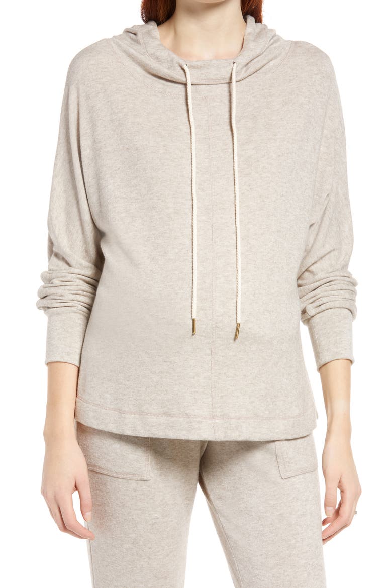 Knit Maternity Hoodie, Main, color, OATMEAL