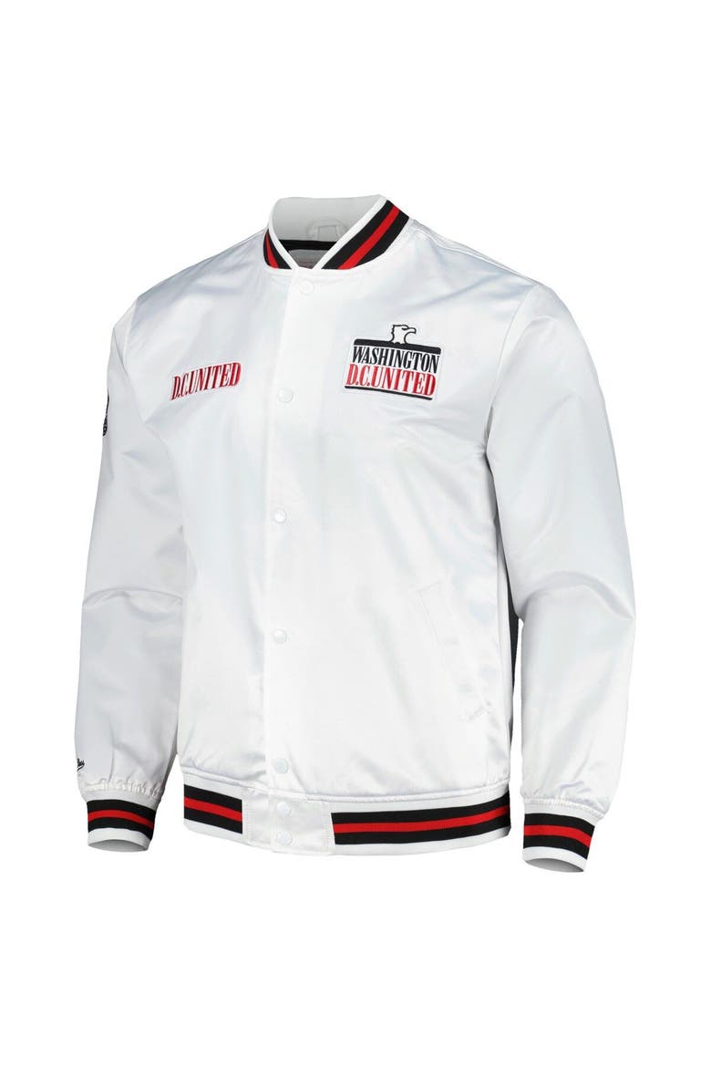 Men's Mitchell & Ness  White D.C. United City Full-Snap Satin Jacket, Alternate, color, White
