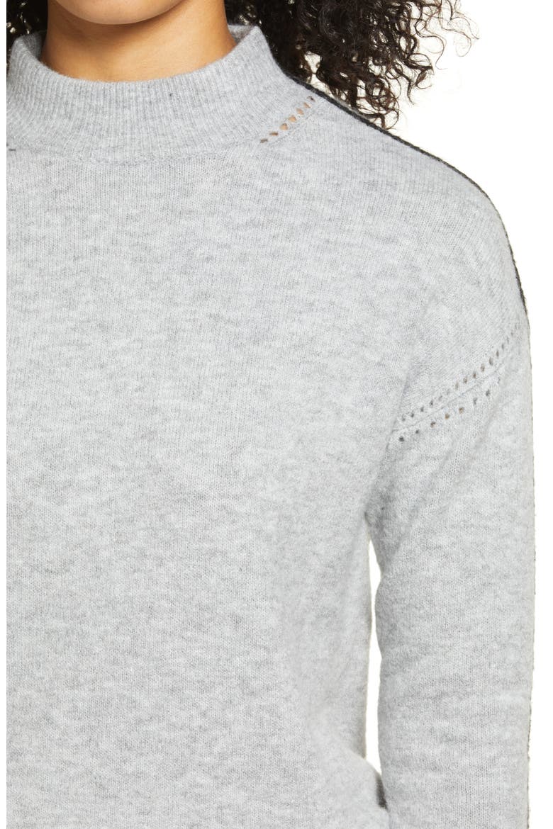 Mock Neck Sweater, Alternate, color, GREY HEATHER