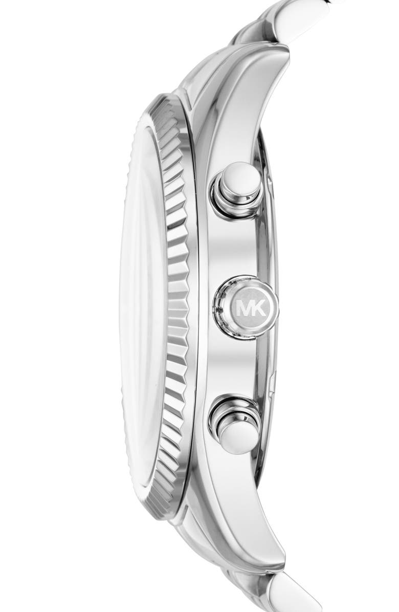 KORS Michael Kors Michael Kors Lexington Bracelet Chronograph Watch, 44mm x 54mm, Alternate, color, Silver